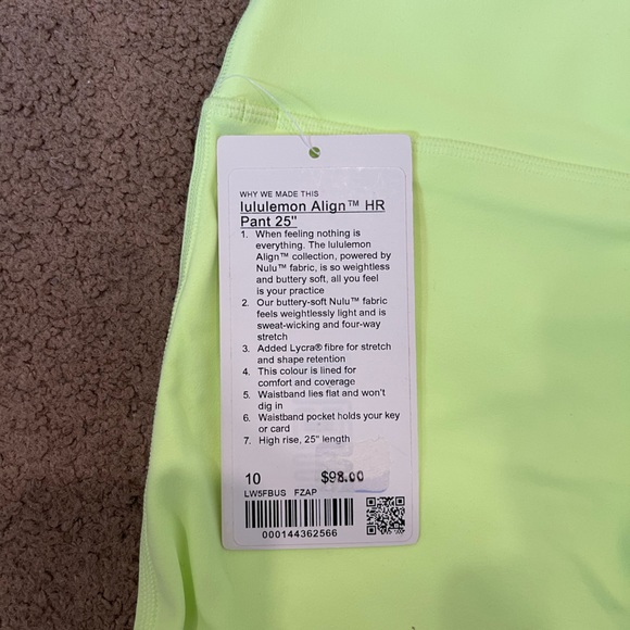 Lululemon Align High-Rise Pant 25” - Size 10 - Faded Zap - Picture 3 of 13